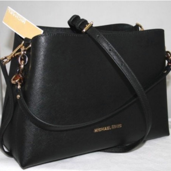 MICHAEL KORS Sofia Black Saffiano Leather Satchel - Picture 3 of 7